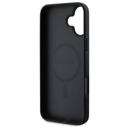 Original Case IPHONE 16 Guess Hardcase 4G Printed Stripes MagSafe (GUHMP16SP4RPSK) black