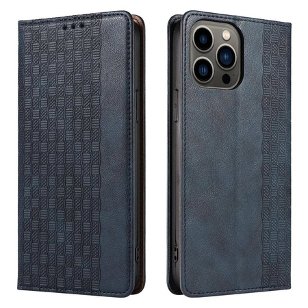 Magnet Strap Case für iPhone 13 Pro Max Tasche Wallet + Mini Lanyard Anhänger Blau