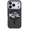 Karl Lagerfeld nakładka Magsafe IML glitter case metal camera frame and buttons Karl and Choupette sketch logo do iPhone 17 Pro transparentna