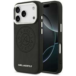 Karl Lagerfeld nakładka Magsafe PU case with Karl round point logo metal camera buttons and logo do iPhone 17 Pro czarna