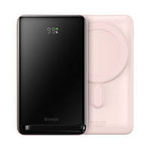 Baseus Magnetic Bracket Wireless Fast Charge Power Bank 10000mAh 20W  Pink  (With Baseus Xiaobai series fast charging Cable Type-C to Type-C 60W(20V/3A) 50cm  White) Overseas Edition