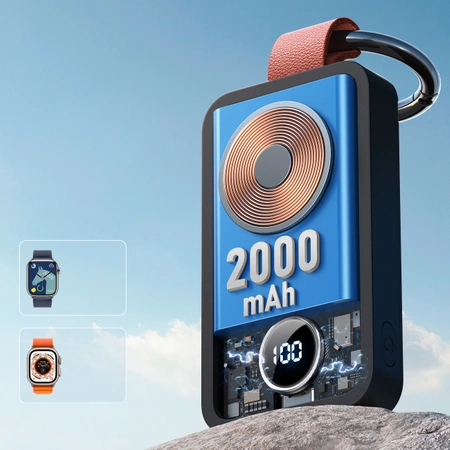 Joyroom powerbank bezprzewodowy 2000mAh 3W do Apple Watch czarny (JR-WQW01)