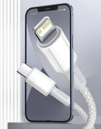 Baseus kabel USB Typ C - Lightning szybkie ładowanie Power Delivery 20 W 1 m biały (CATLGD-02)