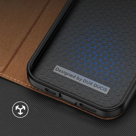 Dux Ducis Skin X2 Hülle für iPhone 14 Pro Hülle mit Magnetklappe braun