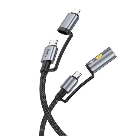 HOCO kabel All-in-one Typ C / Lightning do Typ C / Zapalniczka samochodowa PD 3A 60W U138 1,2 m szary
