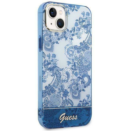 Guess Porcelain Collection - Etui iPhone 14 Plus (niebieski)