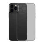 Baseus Frosted Glass Case etui pokrowiec do iPhone 13 Pro sztywna obudowa z żelową ramką czarny (ARWS000401)