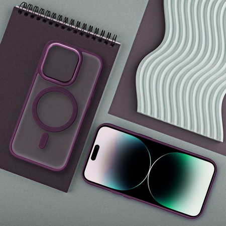 Futerał MATTE MAG COVER kompatybilny z MagSafe do SAMSUNG S25 czerwony