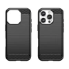 Carbon Case Silikonhülle für iPhone 16 Pro Max - Schwarz