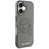 Oryginalne Etui IPHONE 16 Karl Lagerfeld Hardcase IML Rhinestones Karl Head czarne