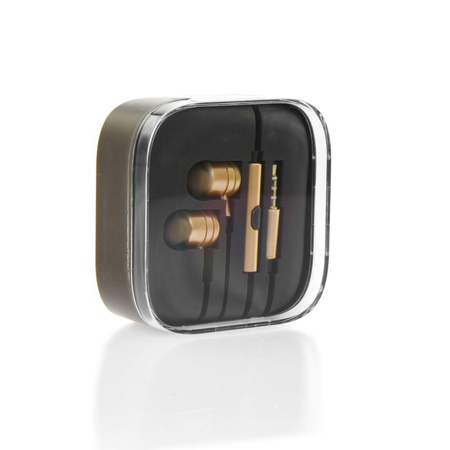 Zestaw słuchawkowy / słuchawki Stereo  box MI metal złoty (Jack 3,5mm)