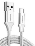 Nickel-plated USB-C cable QC3.0 UGREEN 2m (white)
