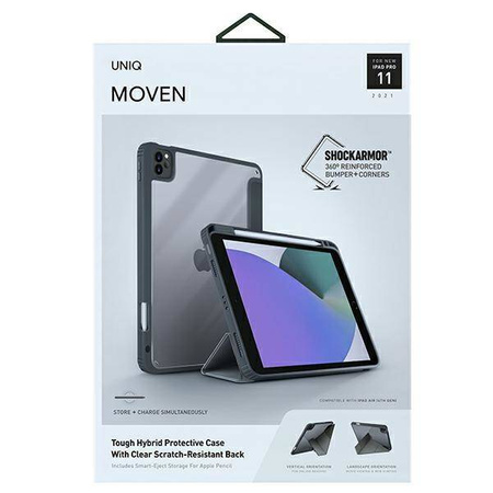 UNIQ etui Moven iPad Pro 11" (2021) Antimicrobial szary/charcoal grey