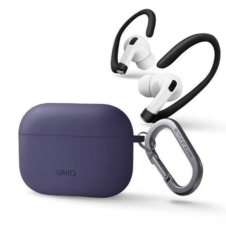 Uniq Hülle Nexo AirPods Pro 2 Gen + Ohrhaken Silikon lila/feige lila