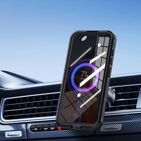 Futerał wodoodporny SHELLBOX MARS z metalowym ringiem do SAMSUNG S25 Plus czarny