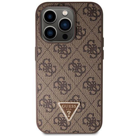 Original Case IPHONE 14 PRO Guess Hardcase Crossbody 4G Metal Logo (GUHCP14LP4TDSCPW) brown