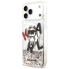 Karl Lagerfeld Liquid Glitter Choupette Logo MagSafe Case für iPhone 17 Pro Max – Transparent