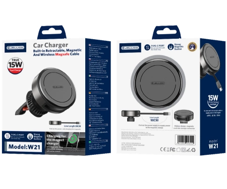 JELLICO Kfz-Halterung MagSafe mit Ladefunktion für kabelloses Laden W21 15W schwarz