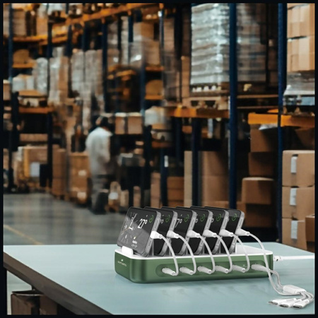 Stacja ładująca 4smarts Team 100W        z zestawem kabli zielona