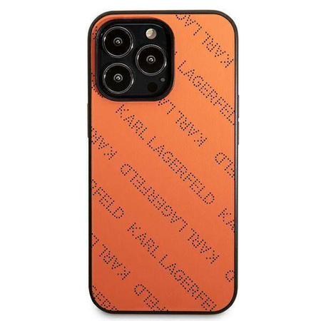 Original Case IPHONE 13 PRO MAX Karl Lagerfeld Hardcase Perforated Allover (KLHCP13XPTLO) orange