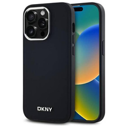 Original Handyhülle IPHONE 14 PRO DKNY Hardcase Plain Logo MagSafe (DKHMP14LPSCMCLK) schwarz
