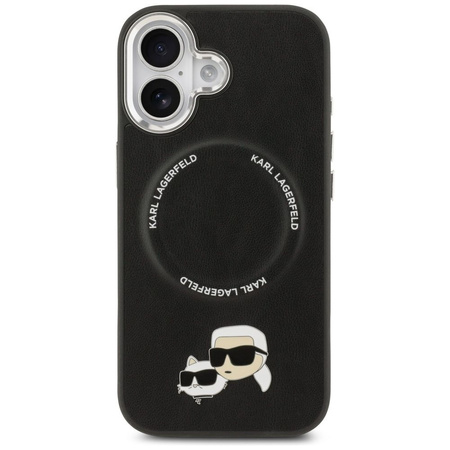 Karl Lagerfeld nakładka Magsafe PU case with Karl&Choupette heads pins logo and metal camera buttons do iPhone 17 czarna