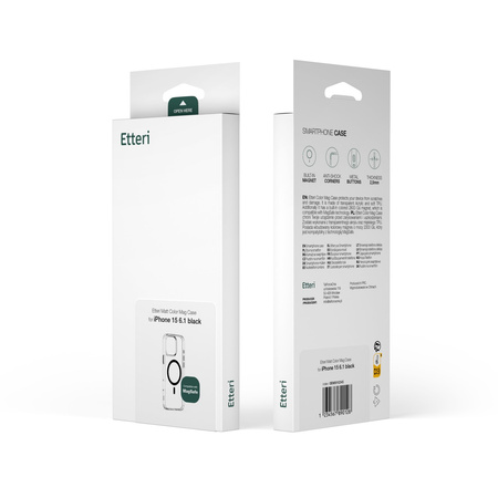 Nakładka Etteri Color Mag do iPhone 16 6,1" czarna