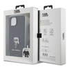 Karl Lagerfeld Umhängetasche mit Saffiano-Monogramm und Metallnadel, Karl &amp; Choupette-Hülle für iPhone 15 – Schwarz