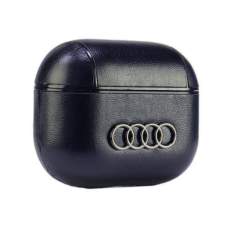 Original Handyhülle APPLE AIRPODS 3 Audi Leather Big Logo Cover (AU-AP3-GT/D3-BK) schwarz