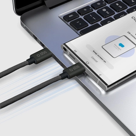 SBS TECABLETISSUETCK USB-C - USB-C 1.5m 60W braided cable - black