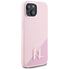 Original Handyhülle IPHONE 15 Karl Lagerfeld Hardcase Silicone Shadow Metal Initial MagSafe rosa