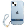 Case IPHONE 13 MINI Guess Hardcase Translucent Stap (GUHCP13SHTSGSB) blue