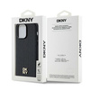 DKNY DKHMP13LPSHRPSK iPhone 13 Pro / 13 6.1" czarny/black hardcase Leather Pattern Metal Logo MagSafe