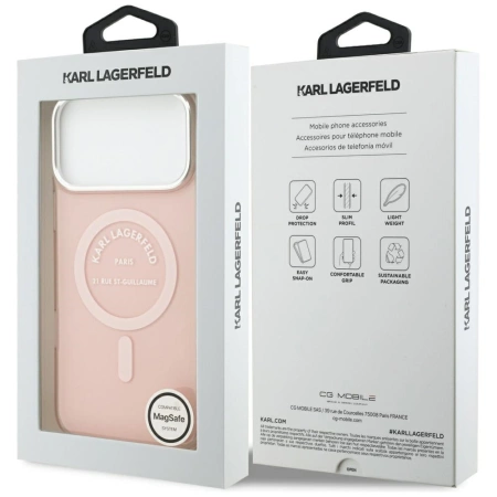 Karl Lagerfeld IML Karl RSG Logo MagSafe Case für iPhone 17 Pro Max - Pink