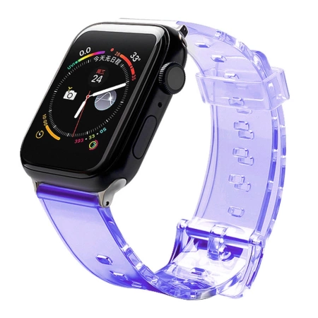 Pasek silikonowy bransoleta bransoletka Strap Light do zegarka Apple Watch 42 / 44 mm - fioletowy