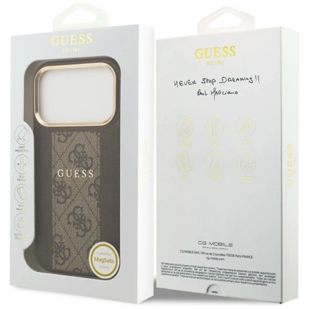 Guess 4G Stripe MagSafe case for iPhone 17 Pro - brown