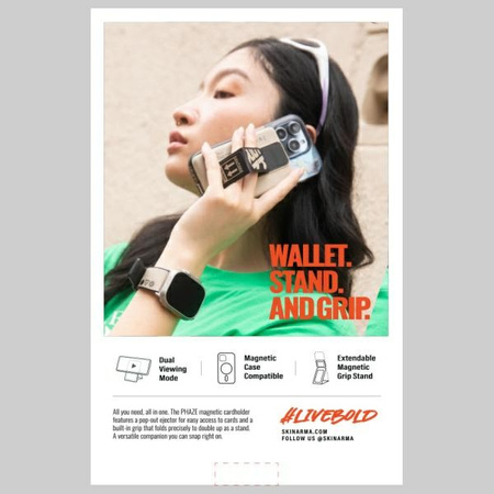 Portfel Skinarma Mirage Spunk Wallet      Magnetic Grip Stand zielony