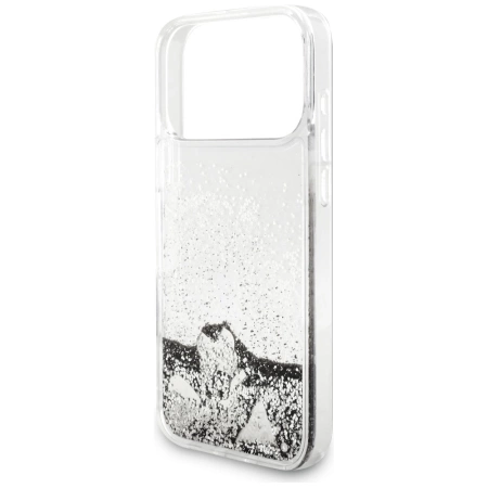 Guess Liq Hülle Glitter Charms für iPhone 17 Pro Max - Silber