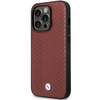 Original Case IPHONE 14 PRO BMW Leather Diamond Pattern (BMHCP14L22RFGR) burgundy