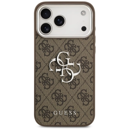 Guess 4G Big 4G Classic Logo Case for iPhone 17 Pro Max Brown - Silver