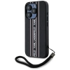 Karl Lagerfeld Saffiano Athleisure Stripes Cord iPhone 15 Pro Hülle - Rosa