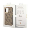 Original Handyhülle IPHONE 14 PRO MAX Guess Hard Case 4G Vintage Gold Logo (GUHCP14XHG4SHW) braun