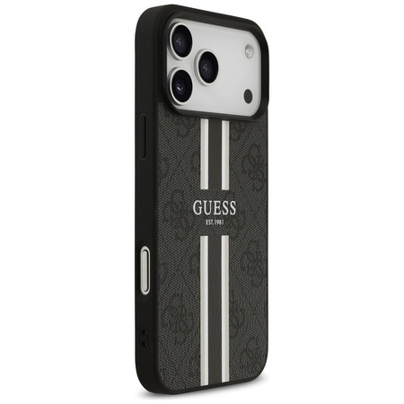 GUESS futerał do IPHONE 17 Pro Max kompatybilny z MagSafe GUHMP17XP4RPSK (4G Printed Stripes) czarny