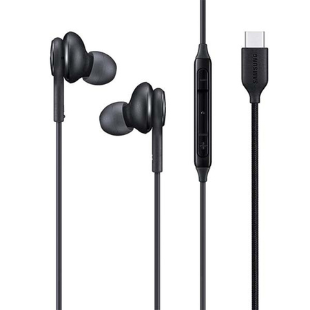 SŁUCHAWKI DOUSZNE PRZEWODOWE SAMSUNG EO-IC100 ZESTAW SŁUCHAWKOWY TYP-C CZARNE GH59-15252ACY