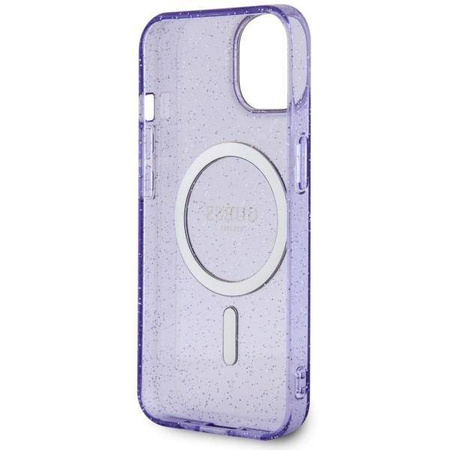 Guess GUHMP14MHCMCGU iPhone 14 Plus 6.7" purple/purple hardcase Glitter Gold MagSafe