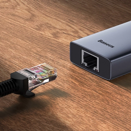 Baseus UltraJoy 4in1 USB-A Hub 3 x USB-A 3.0 + RJ45 - Grau