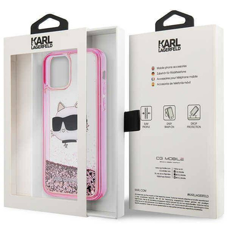Karl Lagerfeld KLHCP12MLNCHCP iPhone 12/ 12 Pro 6,1" różowy/pink hardcase Glitter Choupette Head