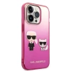 Oryginalne Etui IPHONE 14 PLUS Karl Lagerfeld Hardcase Gradient Ikonik Karl & Choupette (KLHCP14MTGKCP) różowe