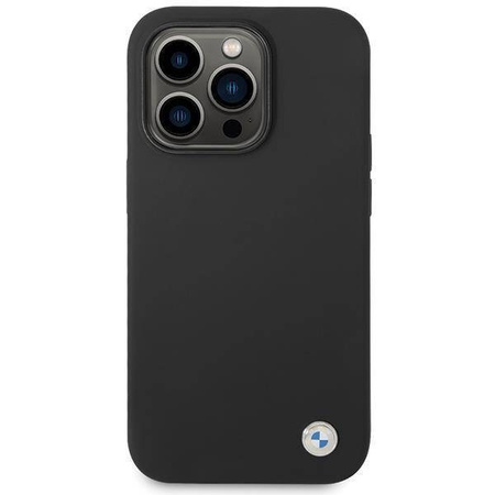 BMW Silikon-Metall-Logo-Hülle für iPhone 15 Pro – Schwarz