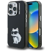 Karl Lagerfeld IML Aquarelle Choupette &amp; Logo Hülle für iPhone 16 Pro Max - Schwarz